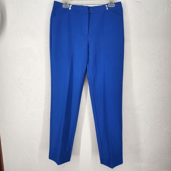 Zac & Rachel Royal Blue Straight Leg Business Casual Pants Chic Winter Size 8 - Picture 1 of 6